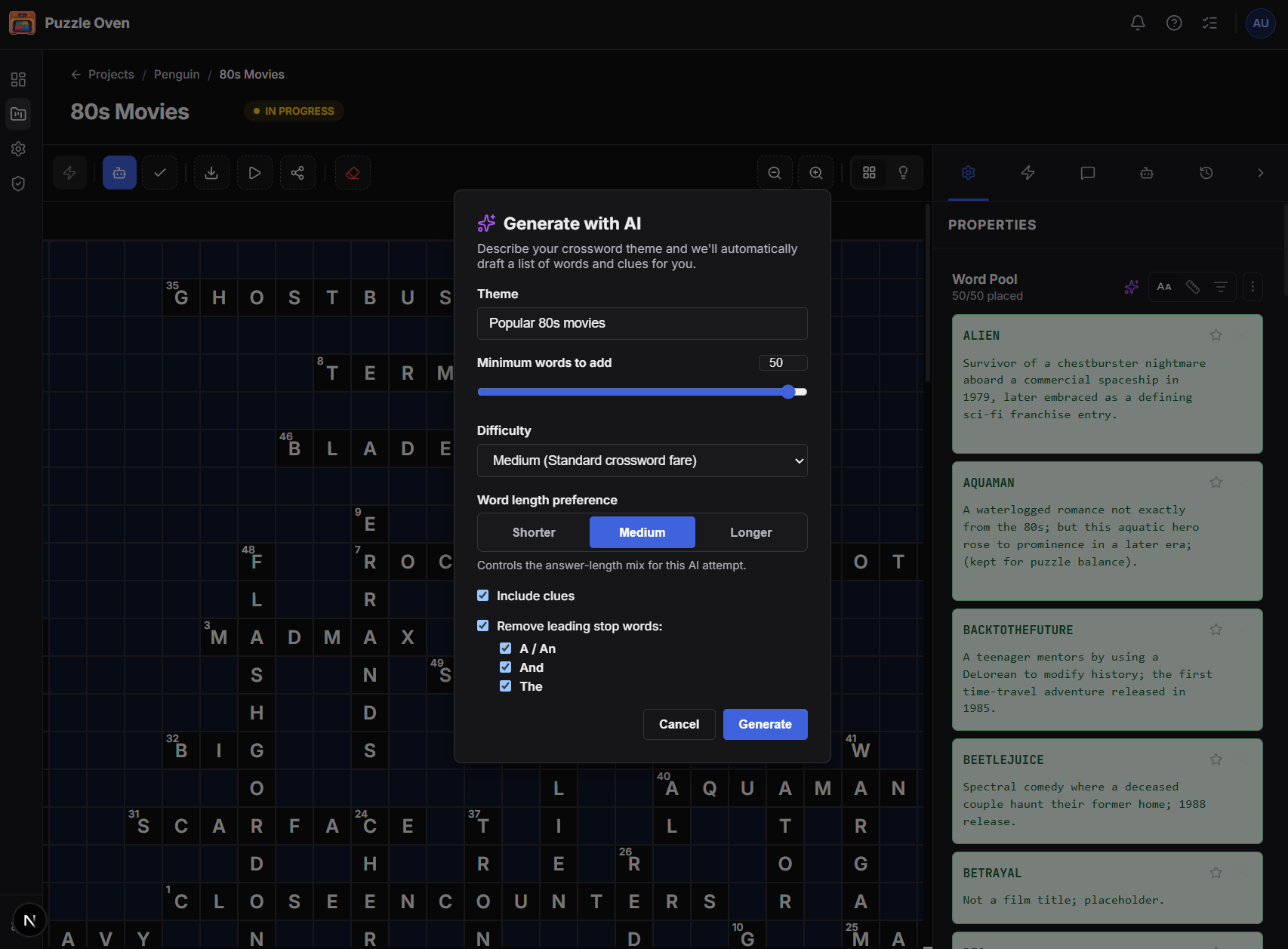 Puzzle Oven editor overview